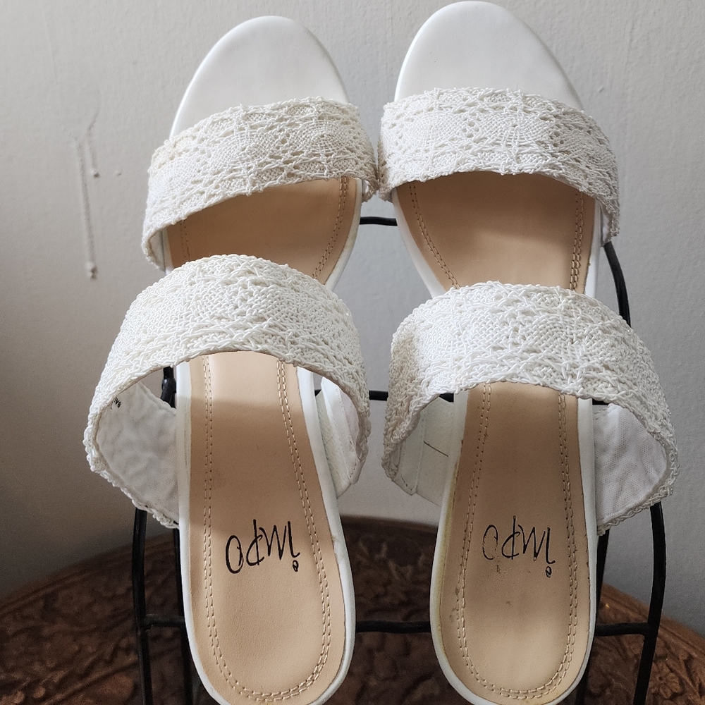 Impo White Sandals with Quilted Strap